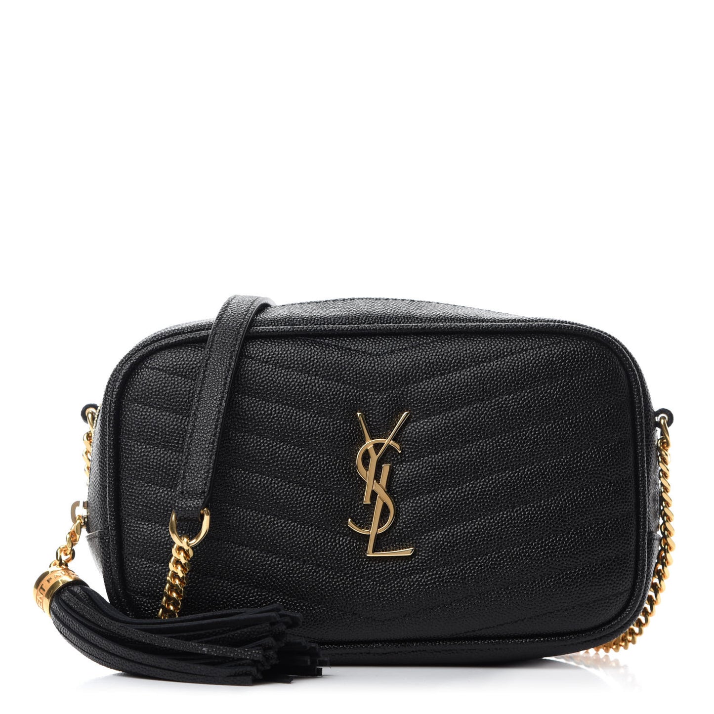 Grain De Poudre Matelasse Monogram Mini Lou Camera Bag Black