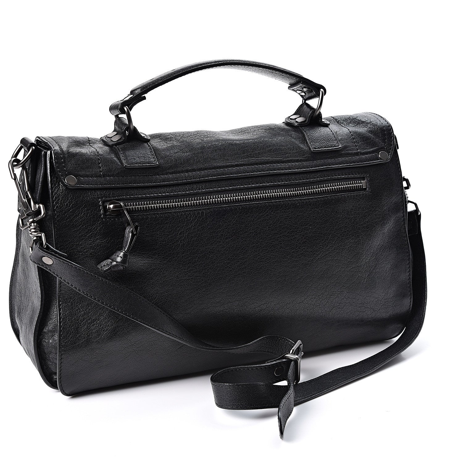Proenza Schouler Lambskin Fringe Medium PS1 Satchel Black 2 of 10