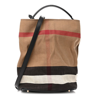 Burberry Canvas Mega Check Medium Ashby Hobo Black 4 of 15