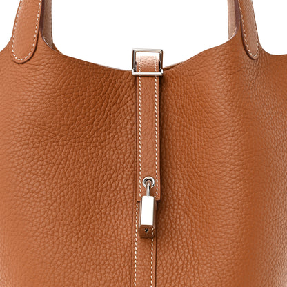 Hermes Taurillon Clemence Picotin Lock 22 MM Gold 8 of 11