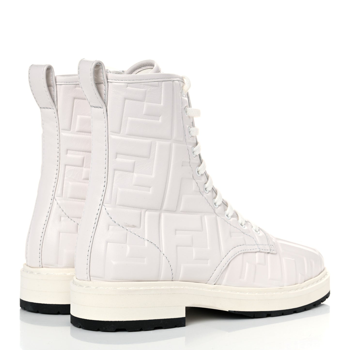 Nappa FF Embossed Womens Biker Boots 35 Snow