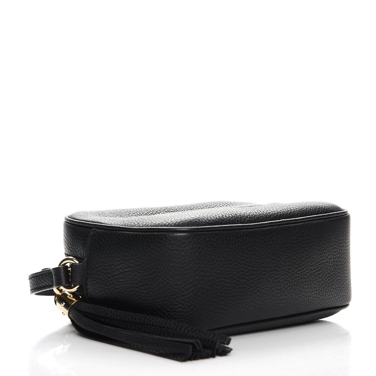 Pebbled Calfskin Small Soho Disco Bag Black