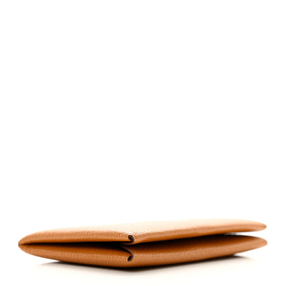 Hermes Chevre Mysore Verso Calvi Card Case Caramel Rose Shocking 4 of 9