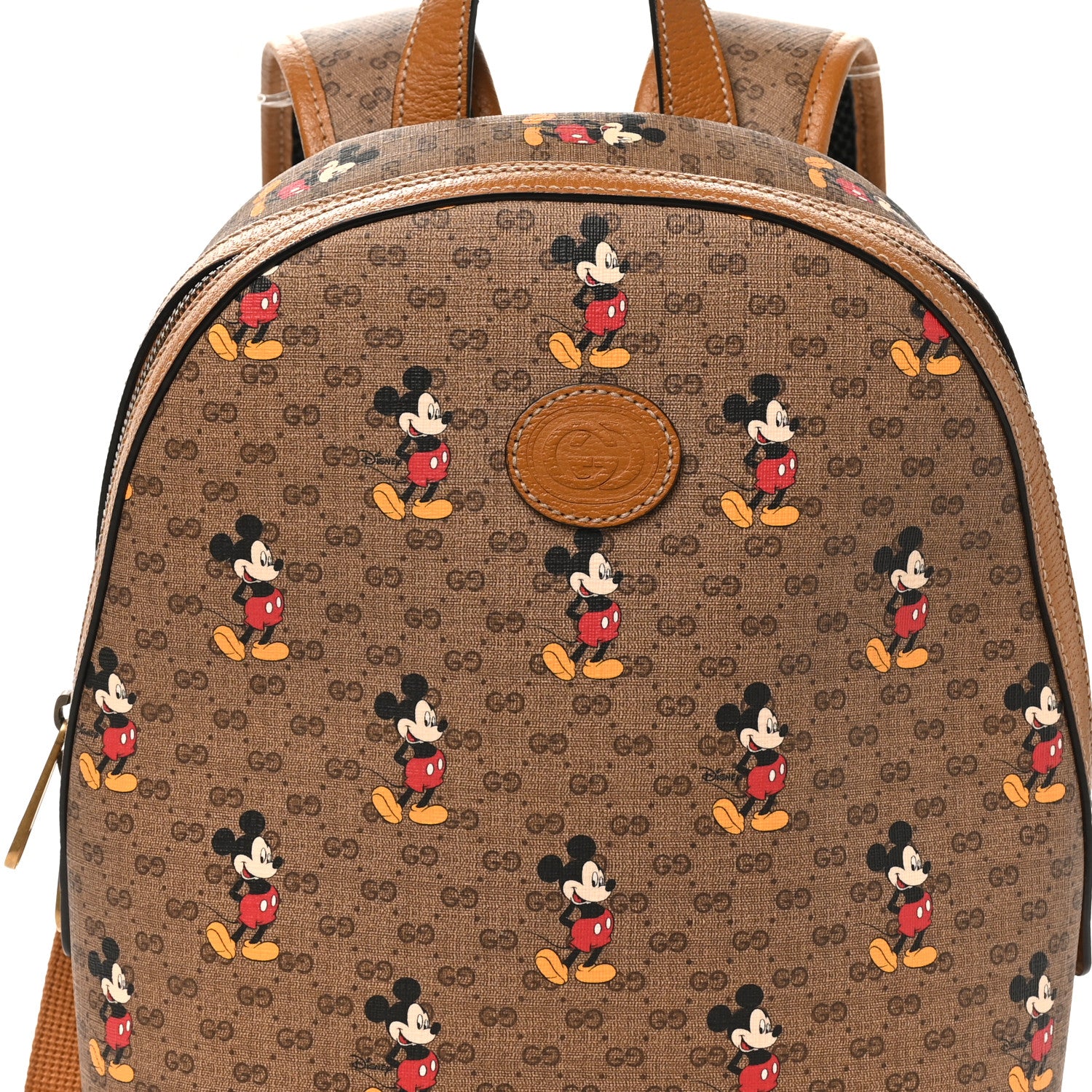 Gucci X DISNEY Mini Vintage GG Supreme Monogram Mickey Mouse Small Dome Backpack Beige Vintage Sun Oil 8 of 10