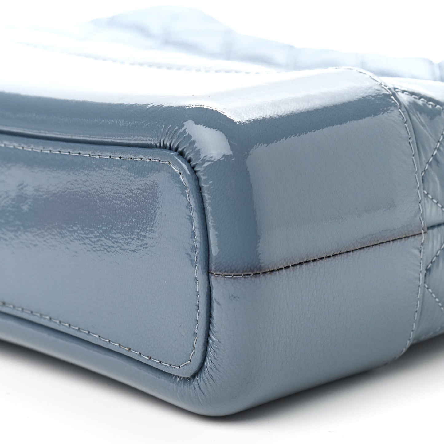 Patent Goatskin Quilted Medium Gabrielle Hobo Blue