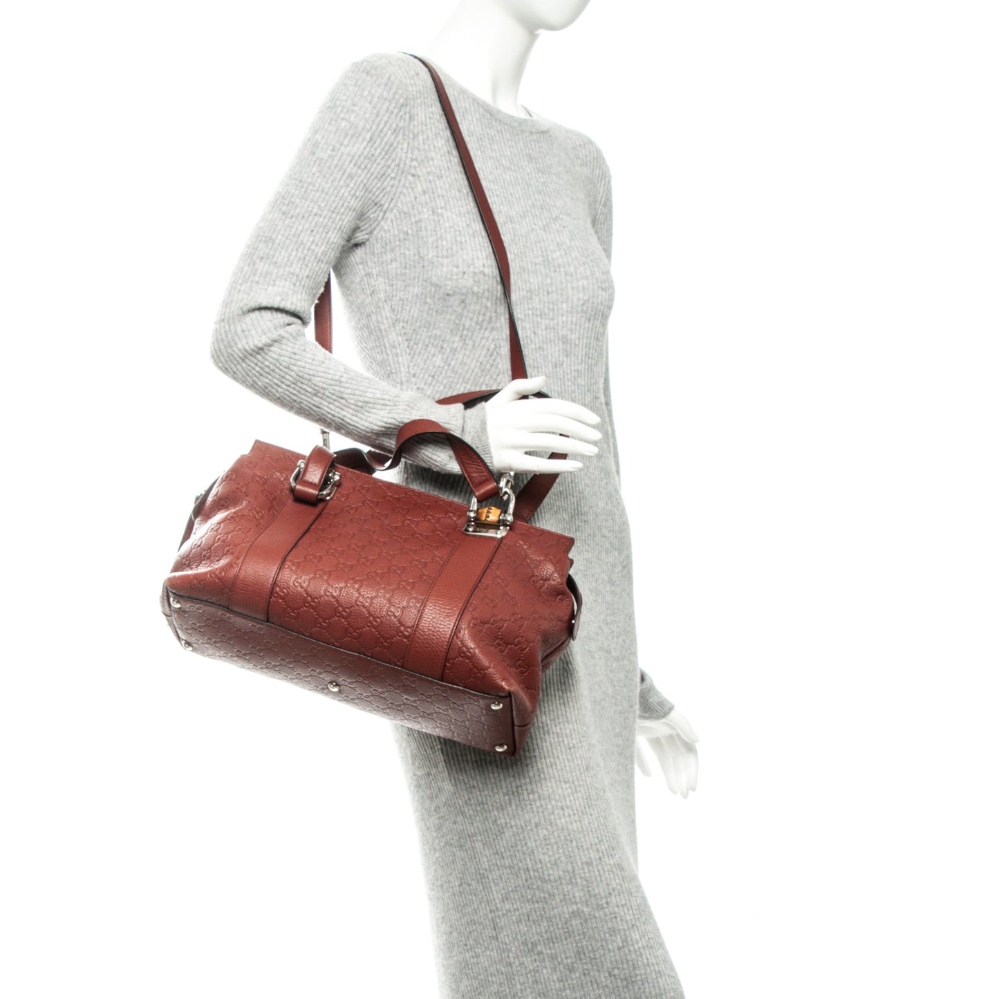 Guccissima Medium Bamboo Bar Tote