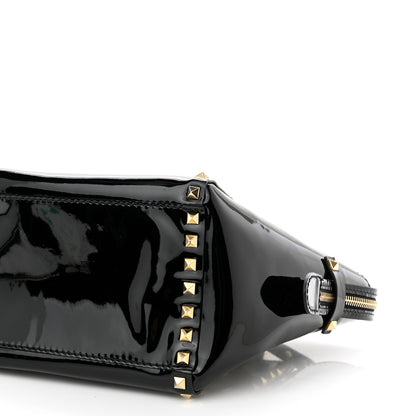 Valentino Garavani Patent Small Rockstud Double Handle Tote Black 9 of 11