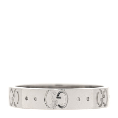 Gucci 18K White Gold 4mm Icon Thin Band Ring 52 6 1 of 6