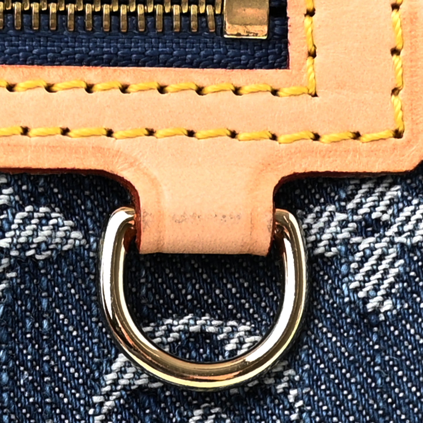 Monogram Denim Pochette Plat Clutch Blue