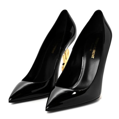 Saint Laurent Patent Opyum 110 Pumps 38 Black Gold 4 of 10