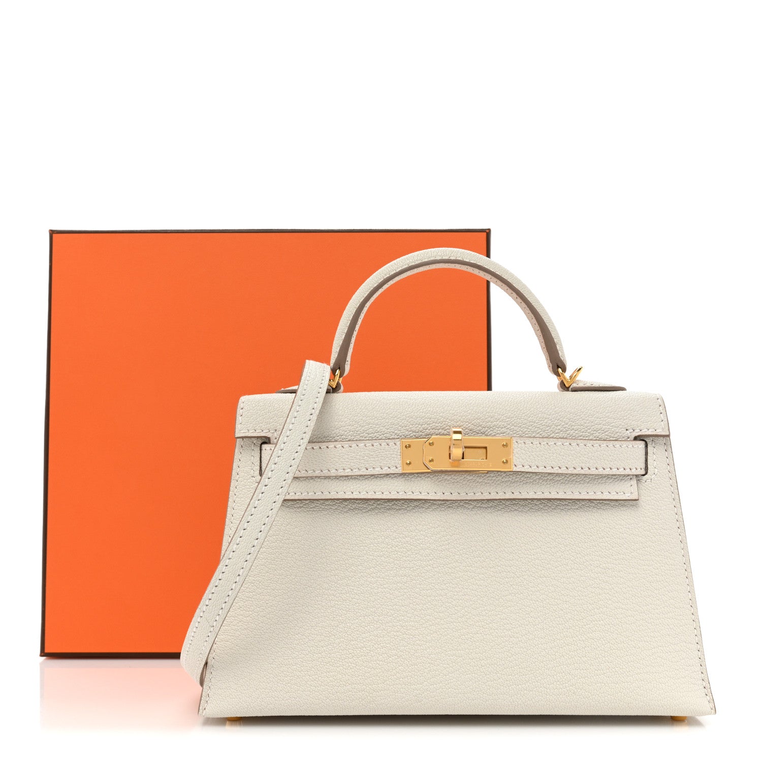 Hermes Chevre Mysore Mini Kelly Sellier 20 Mushroom 10 of 10