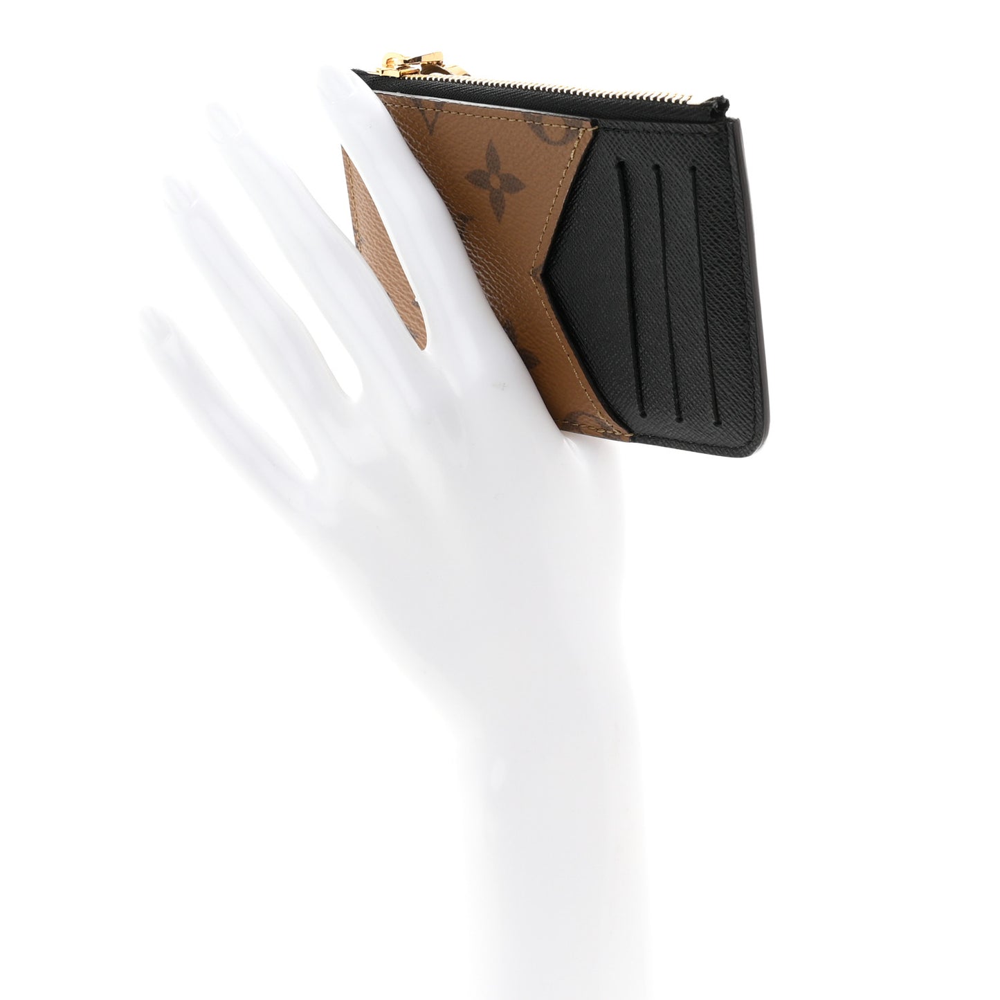 Reverse Monogram Zipped Romy Card Holder