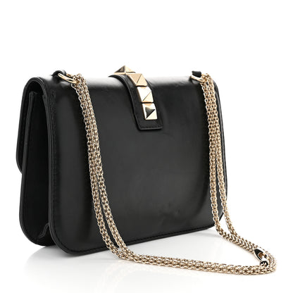 Valentino Garavani Vitello Medium Glam Lock Rockstud Flap Black 3 of 9