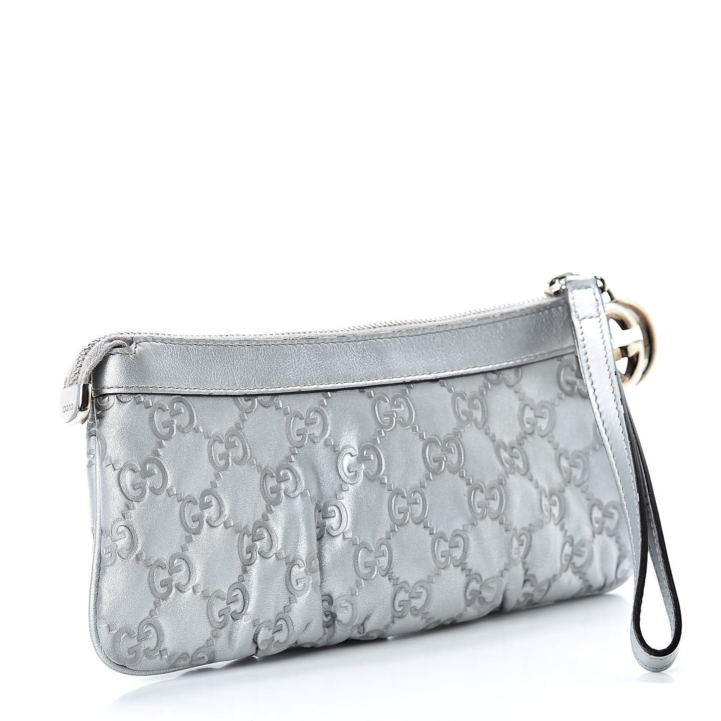 Guccissima New Britt Wristlet Silver