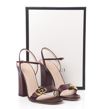 Gucci Lifford Calfskin GG Marmont Ankle Wrap 105mm Sandals 40 Vintage Bordeaux 8 of 8