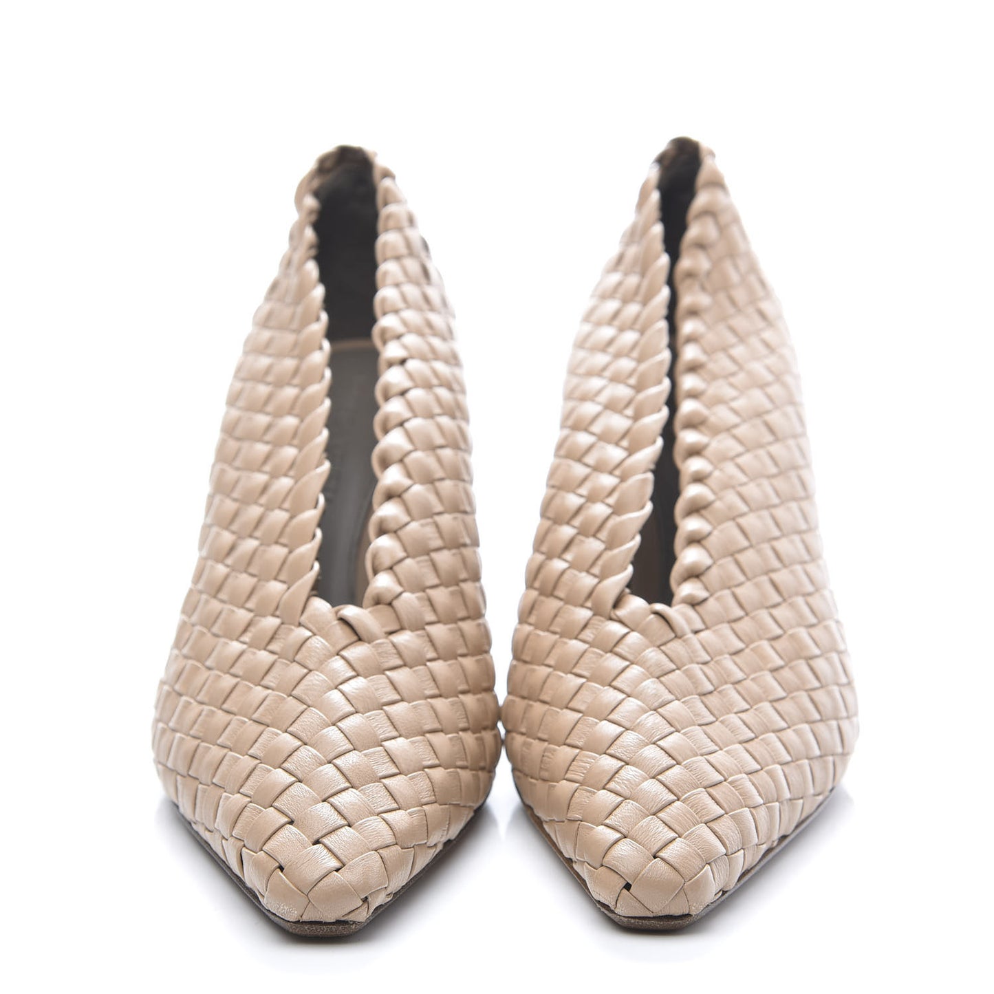 Nappa Intrecciato Almond Pumps 36.5 Cipria