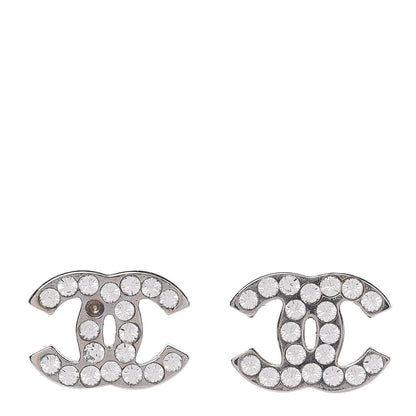 Chanel Crystal Mini Timeless CC Earrings Silver 1 of 6