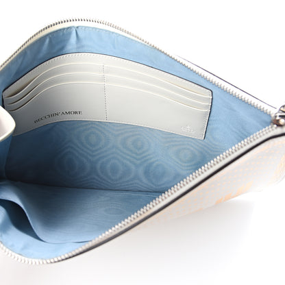 Gucci X SEGA Calfskin GUCCY Stars Zip Wristlet Pouch Mystic White Gold 4 of 5