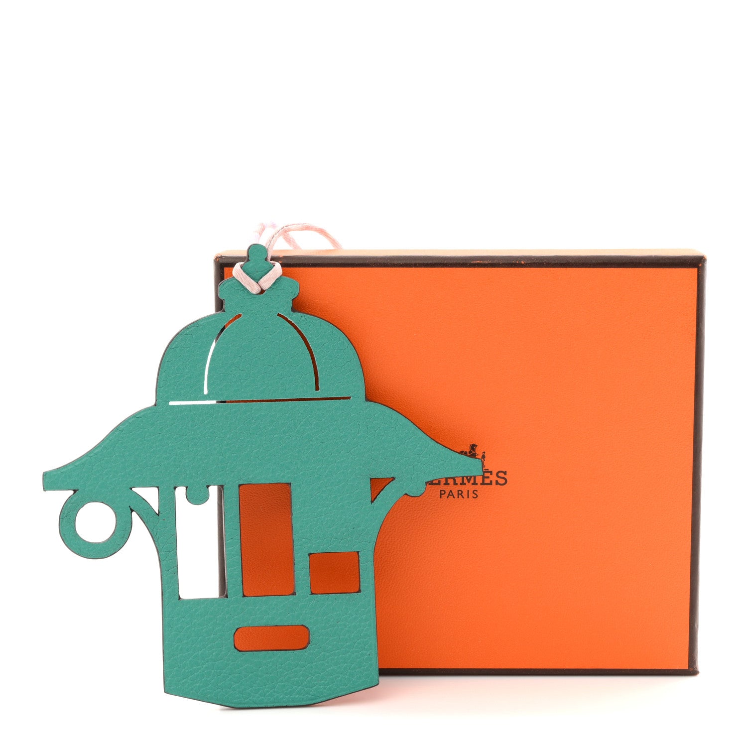 Hermes Taurillon Clemence Chevre Mysore Petit H Kiosque 3H Bag Charm Bleu Agate Vert Verone 8 of 8