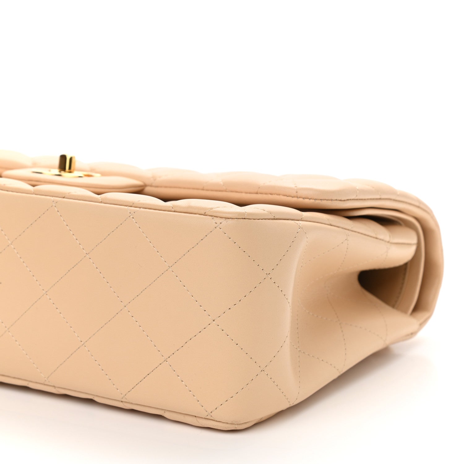 Chanel Lambskin Quilted Jumbo Double Flap Beige 9 of 10