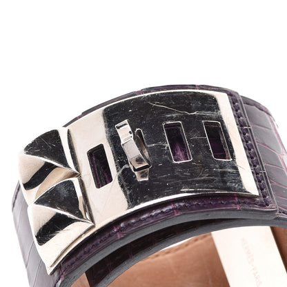 Hermes Matte Alligator Collier De Chien CDC Bracelet S Amethyst 7 of 11