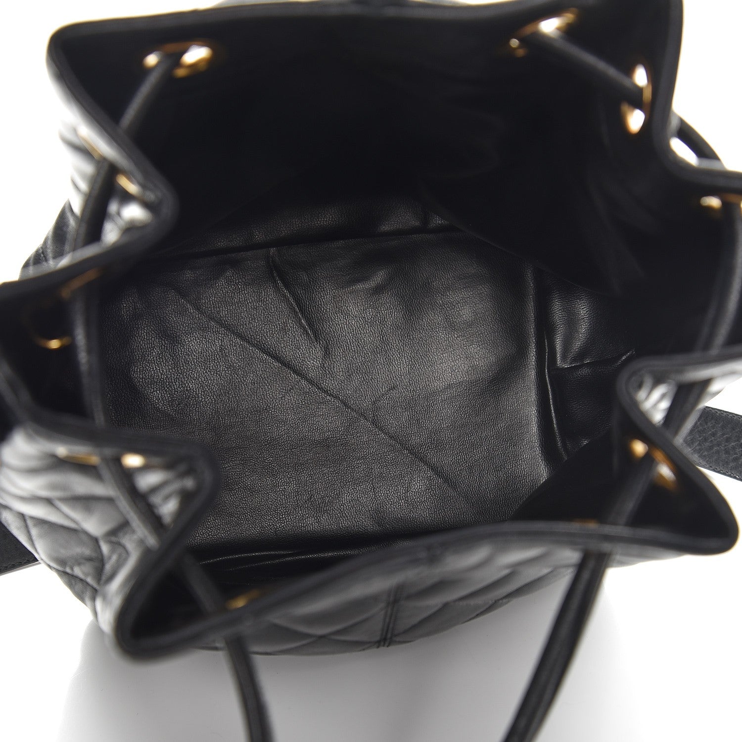 Chanel Lambskin Quilted Drawstring Shoulder Bag Black 5 of 11