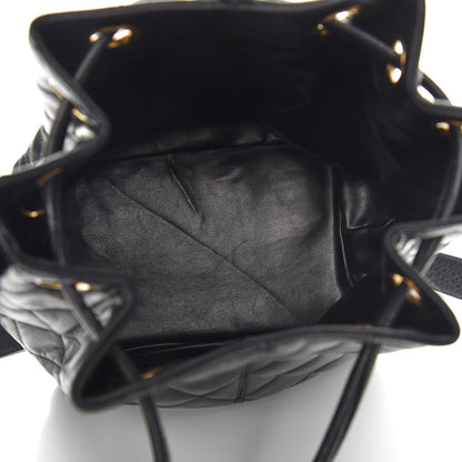 Chanel Lambskin Quilted Drawstring Shoulder Bag Black 5 of 11