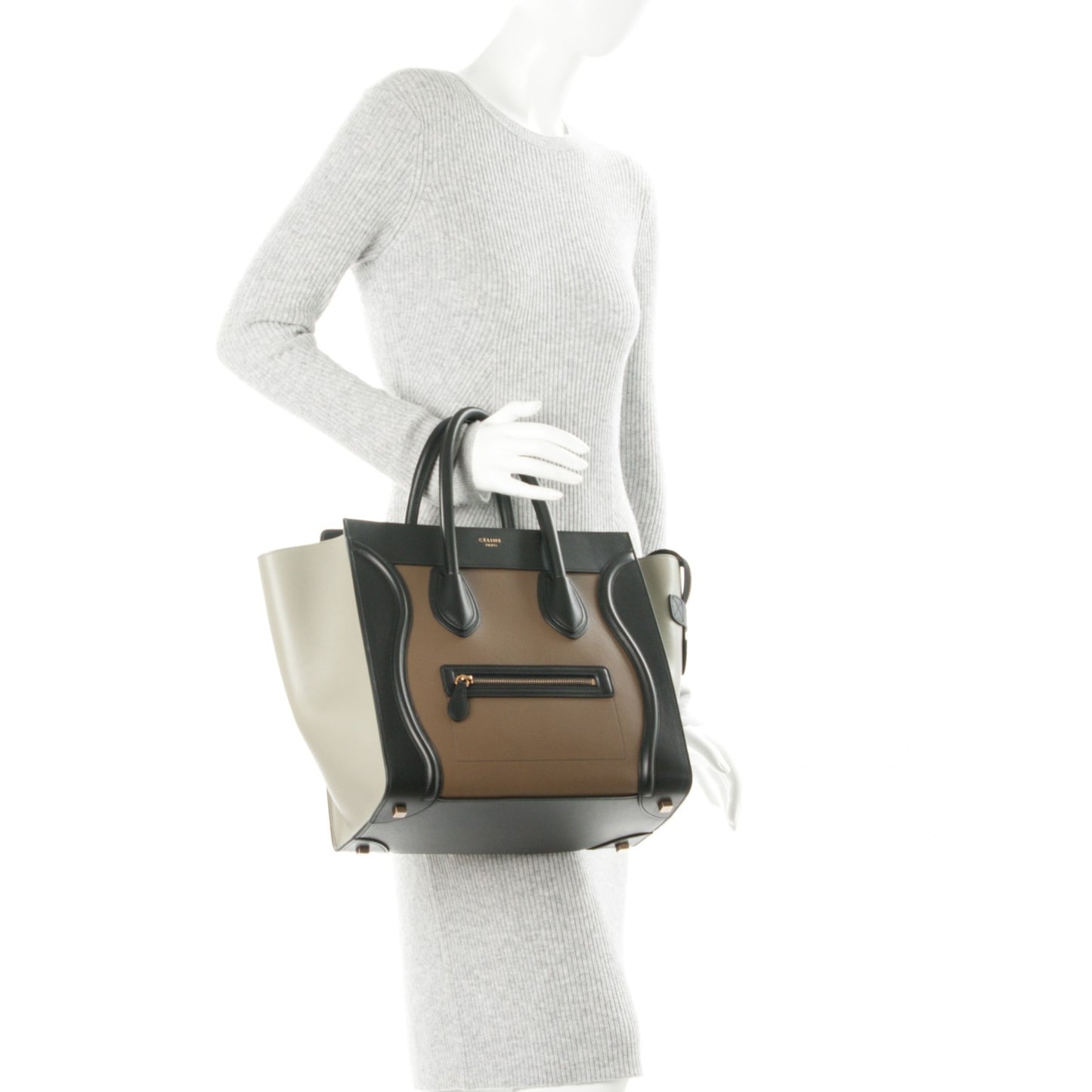 Satin Calfskin Mini Tri-Color Luggage Multicolor