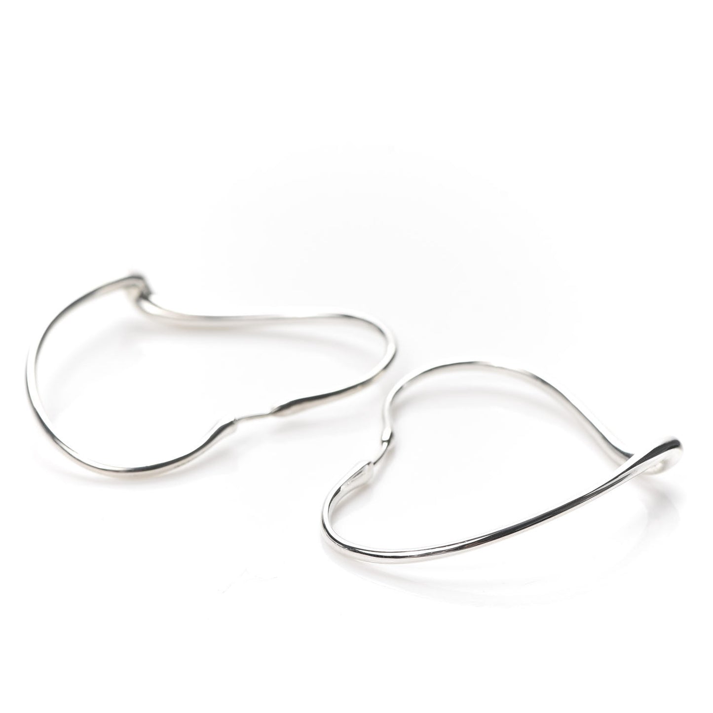 Sterling Silver Large Elsa Peretti Open Heart Hoop Earrings