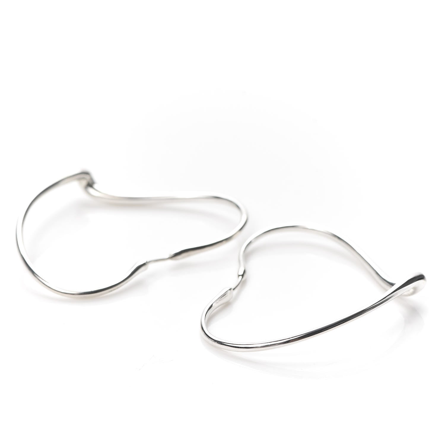 Tiffany Sterling Silver Large Elsa Peretti Open Heart Hoop Earrings 3 of 4