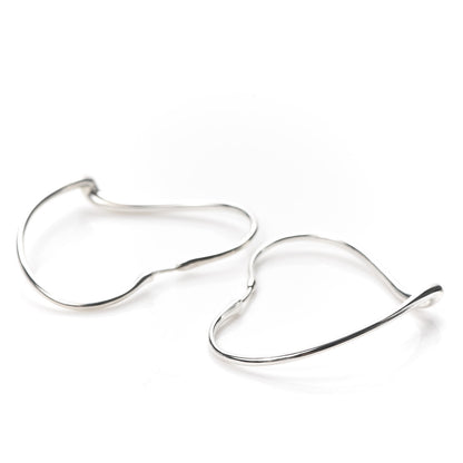 Tiffany Sterling Silver Large Elsa Peretti Open Heart Hoop Earrings 3 of 4