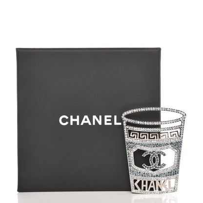 Chanel Crystal CC Greek Cup Brooch Silver Blue 6 of 6