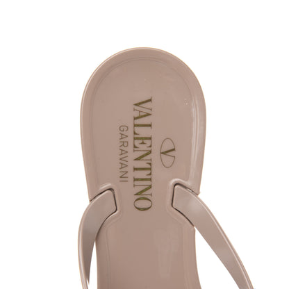 Valentino Garavani PVC Jelly Rockstud Bow Thong Sandals 37 Poudre 6 of 8