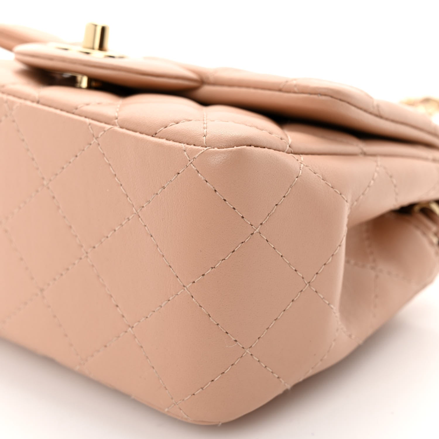 Chanel Lambskin Quilted Mini Square Flap Beige 10 of 10