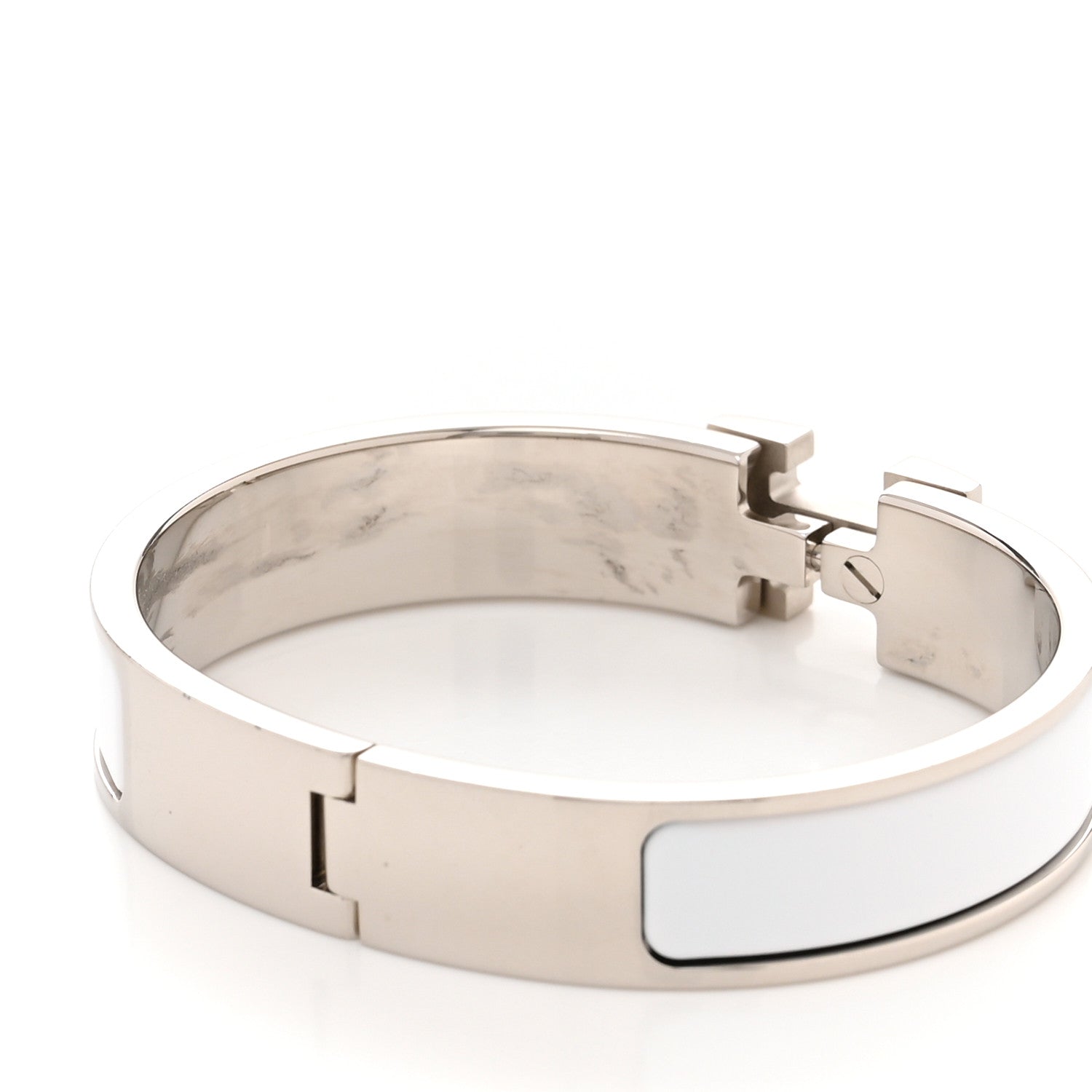 Hermes Enamel Narrow Clic Clac H Bracelet PM White 5 of 5