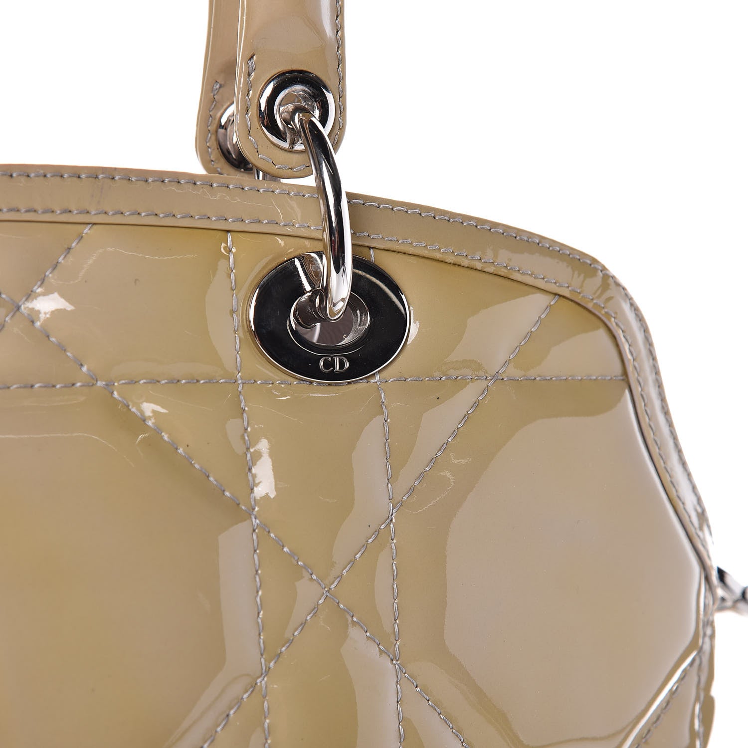 Christian Dior Patent Cannage Medium Granville Tote Beige 15 of 29