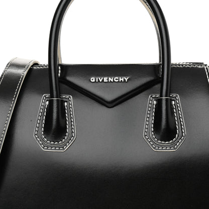 Givenchy Calfskin Contrast Topstitch Small Antigona Black White 8 of 11