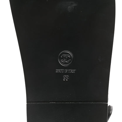 Chanel Grained Calfskin Velcro Dad Sandals 38 Black 6 of 8