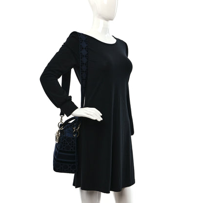 Christian Dior Velvet Cannage Medium Lady D-Lite Blue 2 of 8