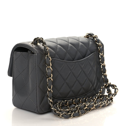 Chanel Lambskin Quilted Mini Rectangular Flap Dark Grey 3 of 11