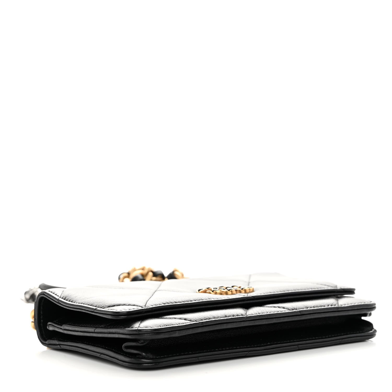 Chanel Lambskin Quilted Chanel 19 Wallet On Chain WOC Black 4 of 13