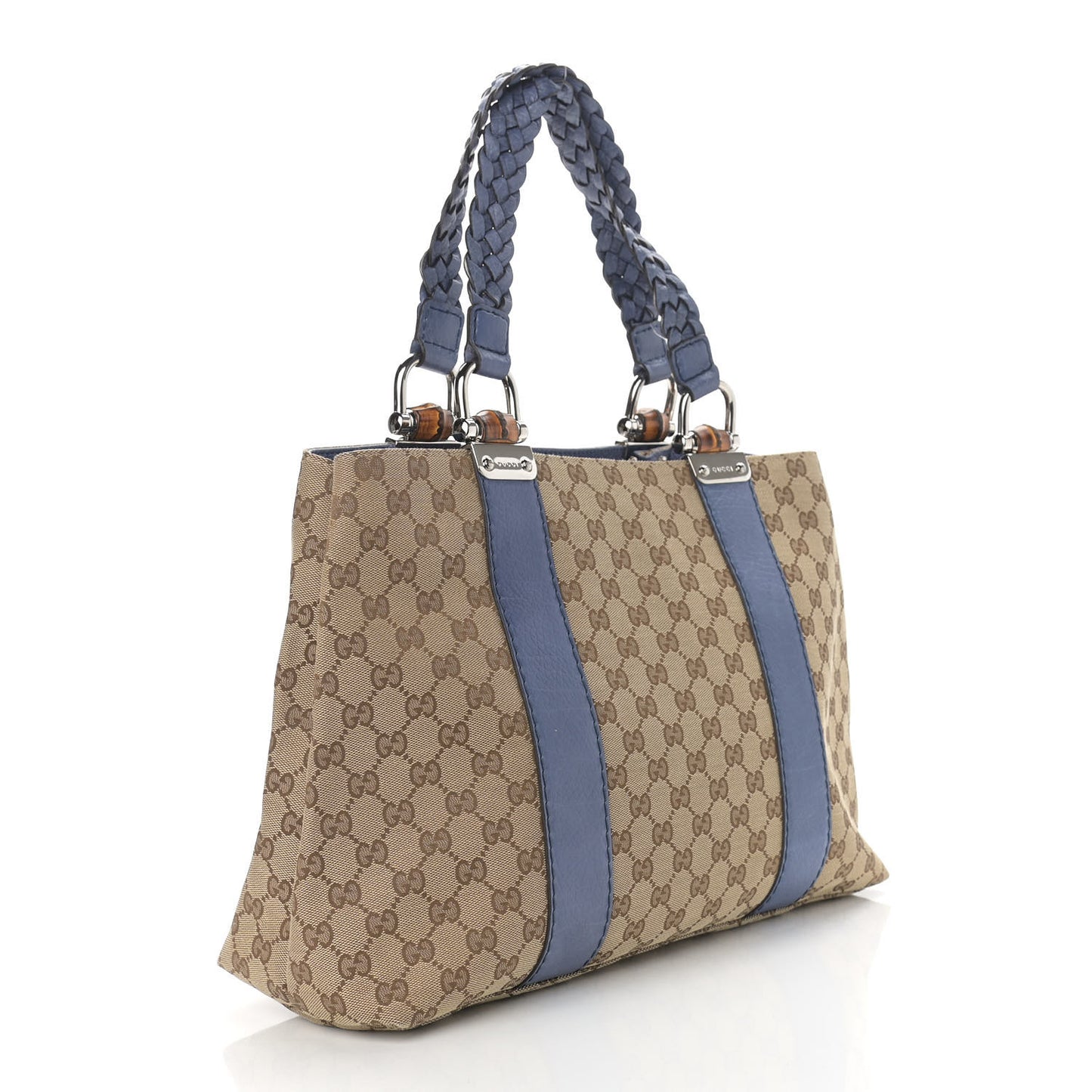 Monogram Medium Bamboo Bar Tote Blue
