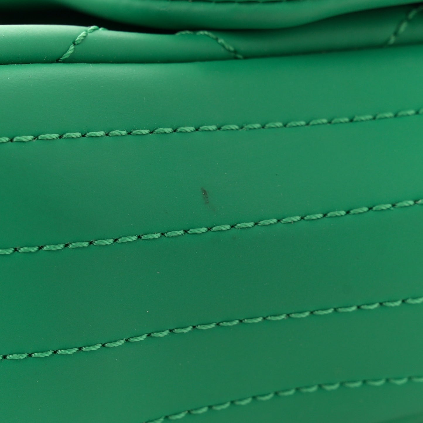 Rubber Quilted Lambskin Medium Coco Rain Flap Green