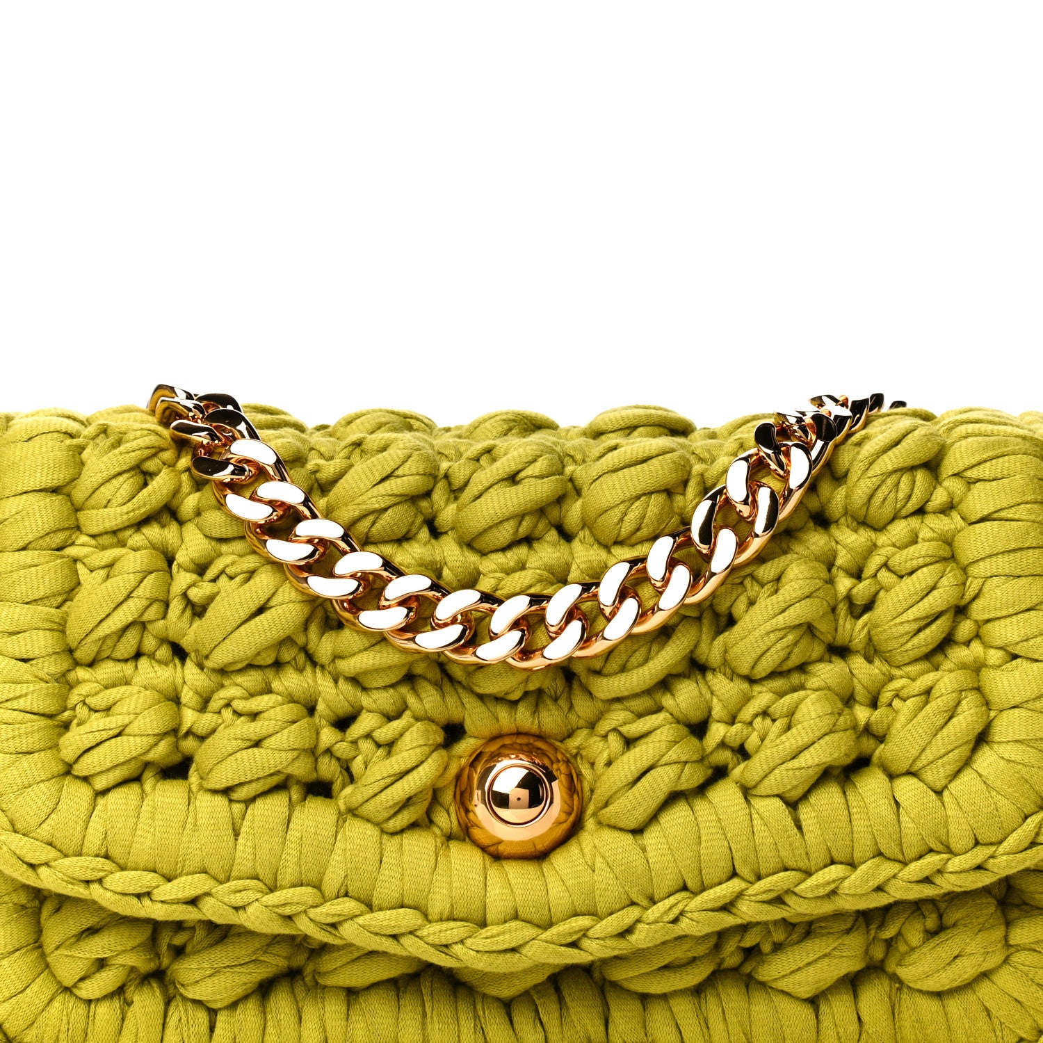 Bottega Veneta Jersey Crochet Shoulder Bag Kiwi 7 of 9
