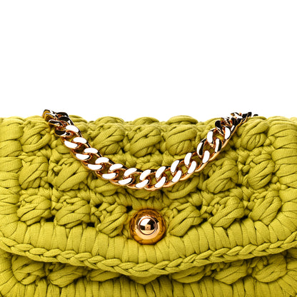 Bottega Veneta Jersey Crochet Shoulder Bag Kiwi 7 of 9