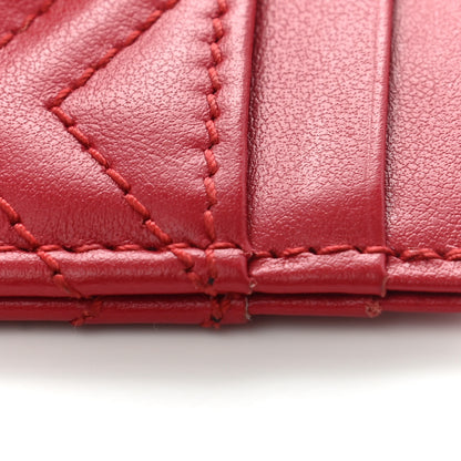 Gucci Calfskin Matelasse GG Marmont Card Holder Hibiscus Red 9 of 10
