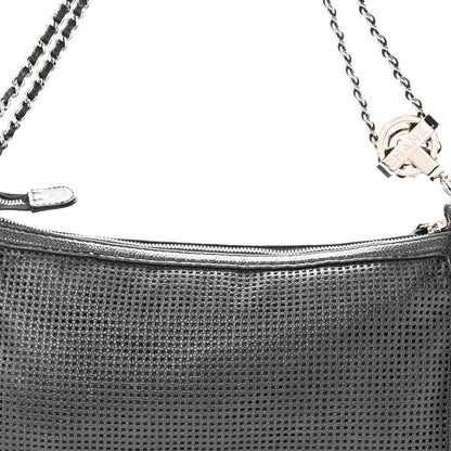 Chanel Calfskin Perforated Pulley Shoulder Bag Black 8 of 10
