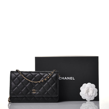 Chanel Lambskin Quilted Wallet On Chain WOC Black 9 of 9