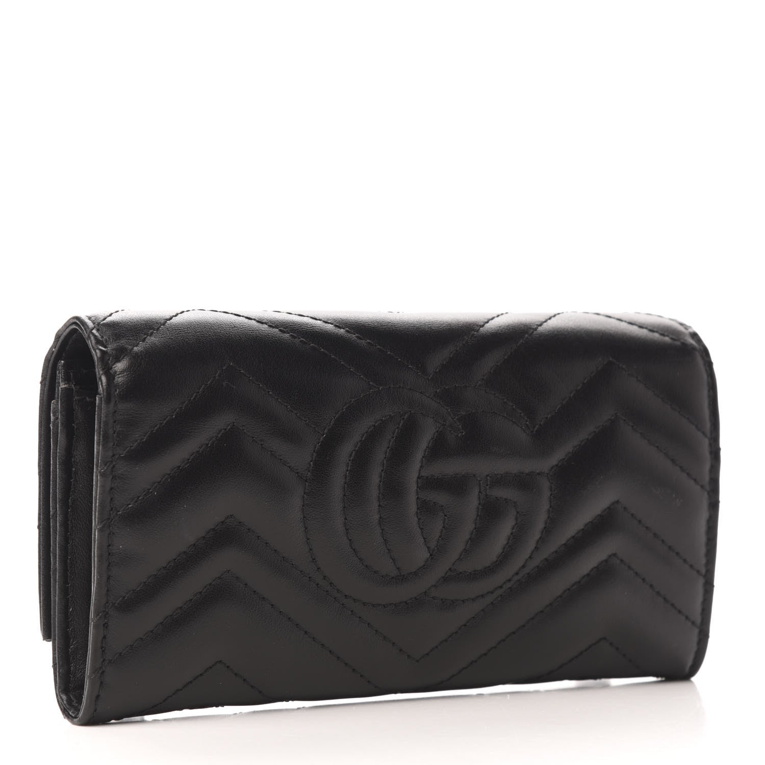 Gucci Calfskin Matelasse GG Marmont Continental Wallet Black 3 of 8