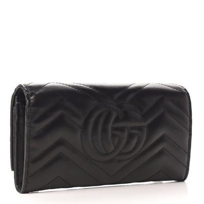 Gucci Calfskin Matelasse GG Marmont Continental Wallet Black 3 of 8